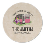 Camper Round Linen Placemat (Personalized)