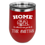 Camper Stemless Stainless Steel Wine Tumbler - Red - Double Sided (Personalized)