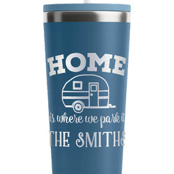 Camper RTIC Everyday Tumbler with Straw - 28oz - Steel Blue - Double-Sided (Personalized)