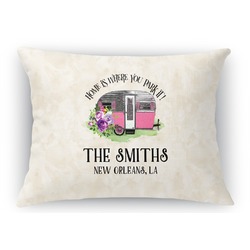 Camper Rectangular Throw Pillow Case - 12"x18" (Personalized)