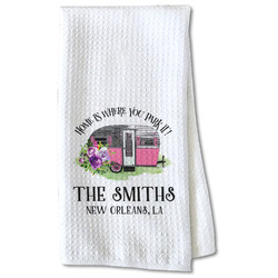 Camper Kitchen Towel - Waffle Weave - Partial Print (Personalized)