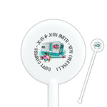 Camper 5.5" Round Plastic Stir Sticks - White - Double Sided (Personalized)