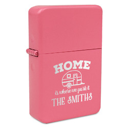 Camper Windproof Lighter - Pink - Double Sided & Lid Engraved (Personalized)