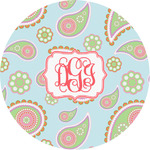 Blue Paisley Multipurpose Round Labels - 1" (Personalized)