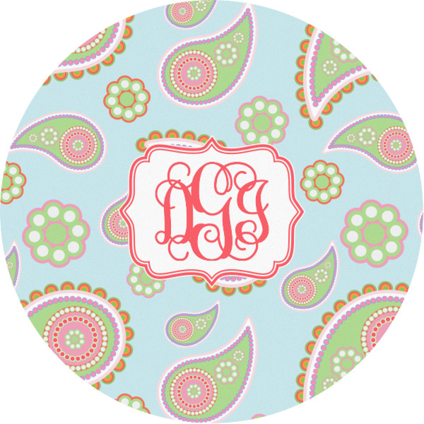 Custom Blue Paisley Multipurpose Round Labels - 1" (Personalized)