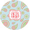 Blue Paisley 1" Multipurpose Round Labels - Single Sticker