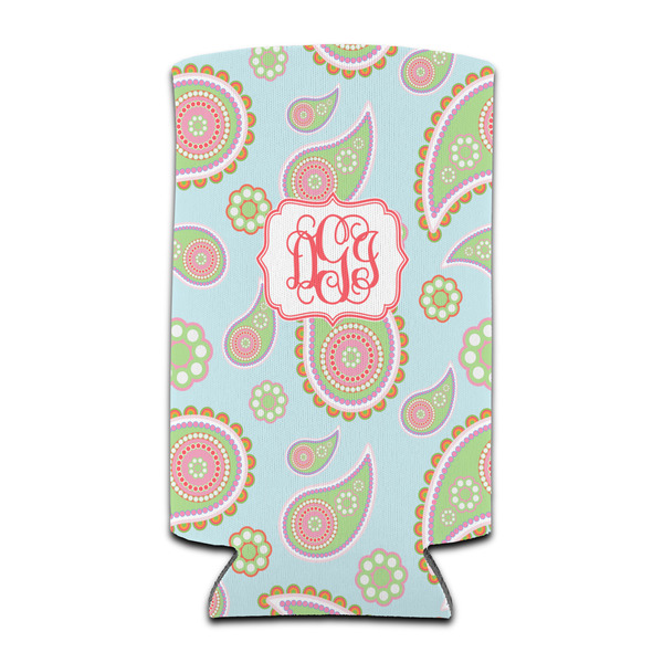 Custom Blue Paisley Can Cooler (tall 12 oz) (Personalized)