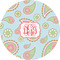 Blue Paisley 2" Multipurpose Round Labels - Single Sticker