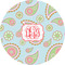 Blue Paisley 5" Multipurpose Round Label - Single Sticker