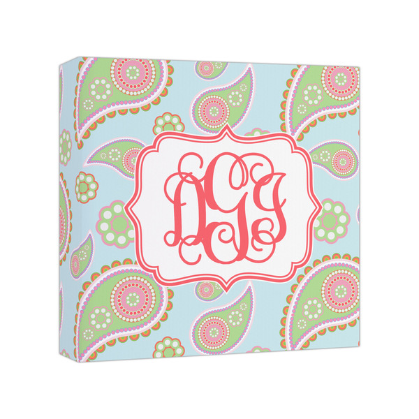 Custom Blue Paisley Canvas Print - 8x8 (Personalized)