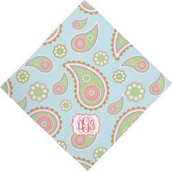 Blue Paisley Dog Bandana Scarf w/ Monogram