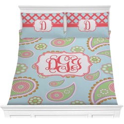 Blue Paisley Comforter Set - Full / Queen (Personalized)
