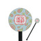 Blue Paisley Black Plastic 5.5" Stir Stick - Round - Closeup