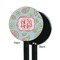 Blue Paisley Black Plastic 5.5" Stir Stick - Single Sided - Round - Front & Back