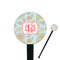 Blue Paisley Black Plastic 7" Stir Stick - Round - Closeup