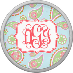 Blue Paisley Cabinet Knob (Silver) (Personalized)