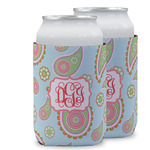 Blue Paisley Can Cooler (12 oz) w/ Monogram