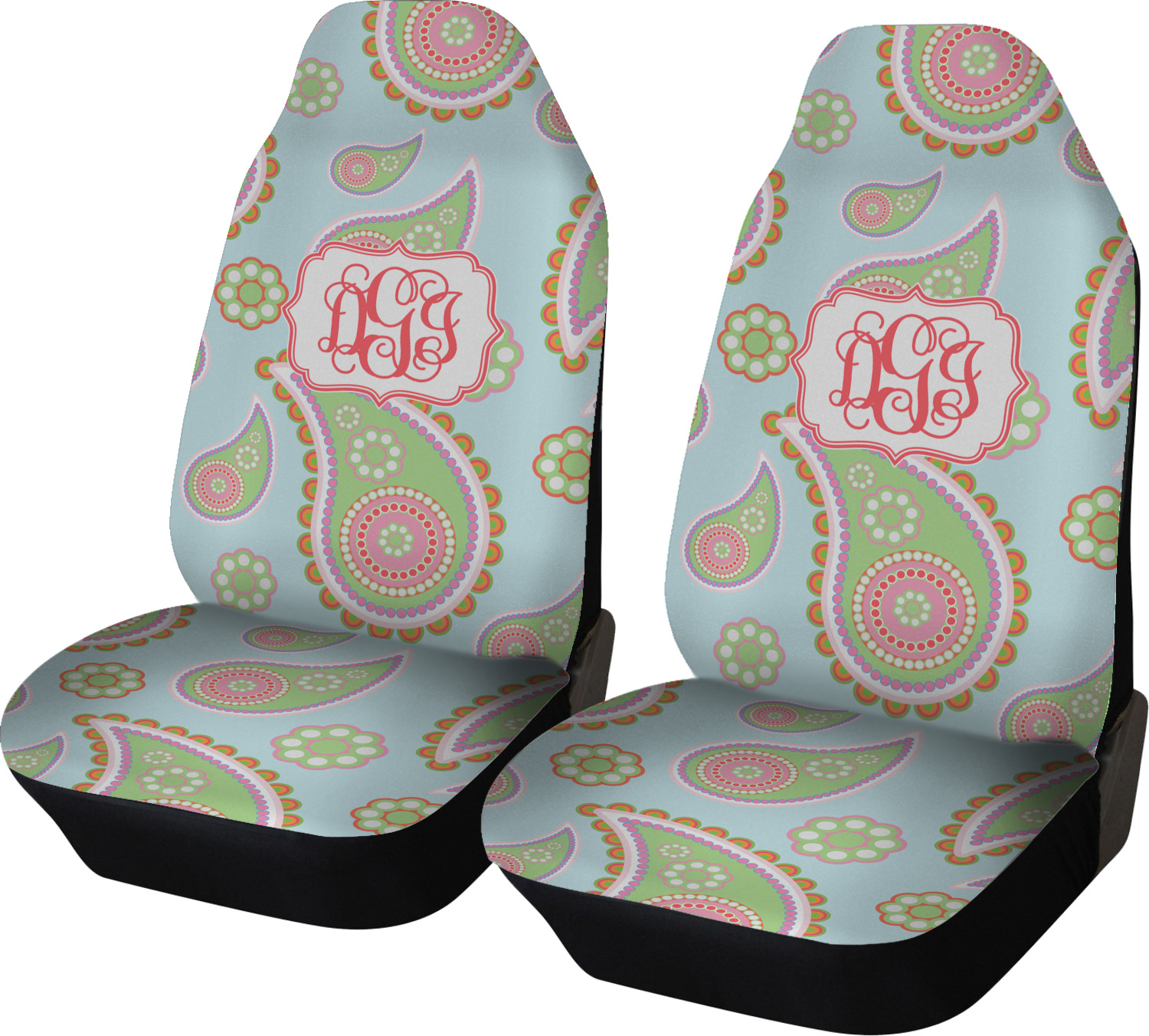 papaya paisley seat cushion