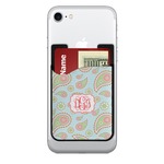 Blue Paisley 2-in-1 Cell Phone Credit Card Holder & Screen Cleaner (Personalized)