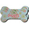 Blue Paisley Ceramic Flat Ornament - Bone Front & Back Double Print