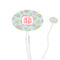 Blue Paisley Clear Plastic 7" Stir Stick - Oval - Closeup