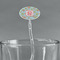 Blue Paisley Clear Plastic 7" Stir Stick - Oval - Main