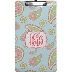 Blue Paisley Clipboard (Legal Size) (Personalized)