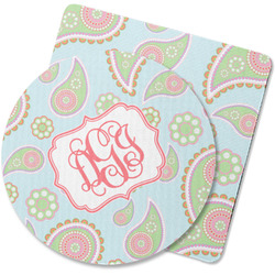 Blue Paisley Rubber Backed Coaster (Personalized)