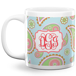 Blue Paisley 20 Oz Coffee Mug - White (Personalized)