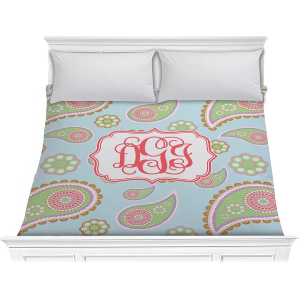 Custom Blue Paisley Comforter - King (Personalized)