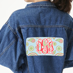 Blue Paisley Twill Iron On Patch - Custom Shape - 3XL - Set of 4 (Personalized)