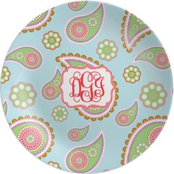 Blue Paisley Melamine Plate (Personalized)