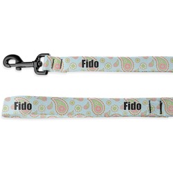 Blue Paisley Deluxe Dog Leash - 4 ft (Personalized)