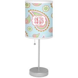 Blue Paisley 7" Drum Lamp with Shade Linen (Personalized)