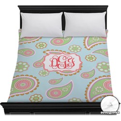 Blue Paisley Duvet Cover - Full / Queen (Personalized)