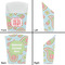 Blue Paisley French Fry Favor Box - Front & Back View