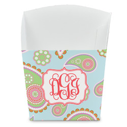 Blue Paisley French Fry Favor Boxes (Personalized)