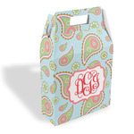 Blue Paisley Gable Favor Box (Personalized)