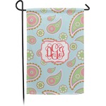 Blue Paisley Small Garden Flag - Double Sided w/ Monograms