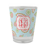 Blue Paisley Glass Shot Glass - 1.5 oz - Single (Personalized)