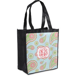 Blue Paisley Grocery Bag (Personalized)