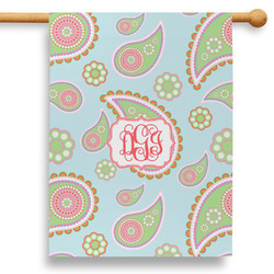 Blue Paisley 28" House Flag - Double Sided (Personalized)