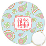 Blue Paisley Printed Cookie Topper - 3.25" (Personalized)