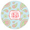 Blue Paisley Icing Circle - Medium - Single