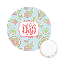 Blue Paisley Printed Cookie Topper - 2.15" (Personalized)