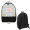 Blue Paisley Large Backpack - Black - Front & Back View