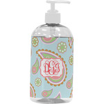 Blue Paisley Plastic Soap / Lotion Dispenser (16 oz - Large - White) (Personalized)