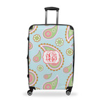 Blue Paisley Suitcase - 28" Large - Checked w/ Monogram