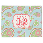 Blue Paisley Single-Sided Linen Placemat - Single w/ Monogram