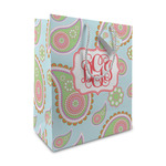 Blue Paisley Medium Gift Bag (Personalized)